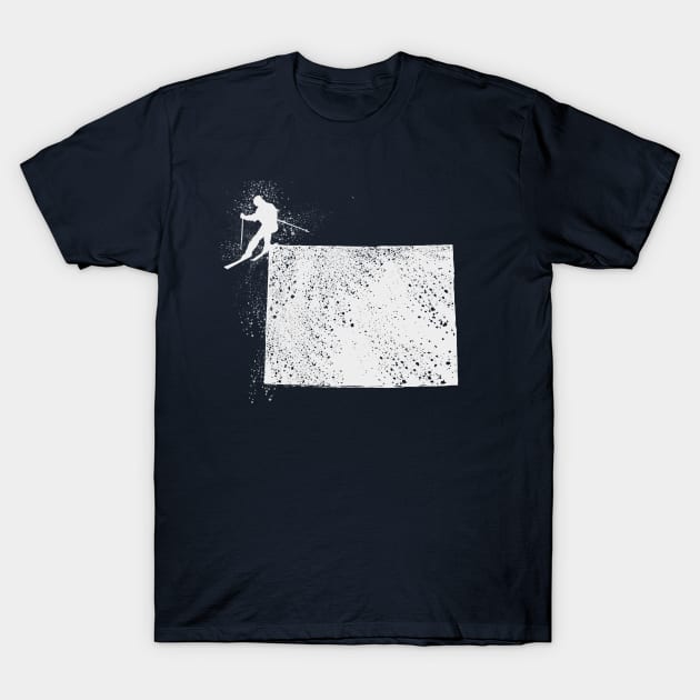 Ski Colorado Skier T-Shirt by HungryDinoDesign